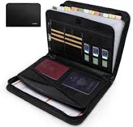 Hontom Accordion File Organizer,24 Pockets Fireproof Expanding File Folder with Multi Pockets,Portable Business Fireproof Storage Document Organizer Folder with Snap Closure for Documents and File