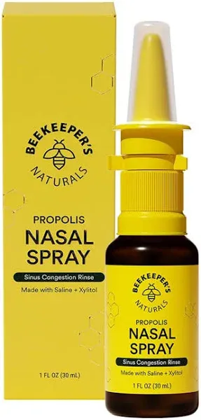 Beekeeper&#039;s Naturals Nasal Spray for Adults with Propolis, Xylitol &amp; Saline,