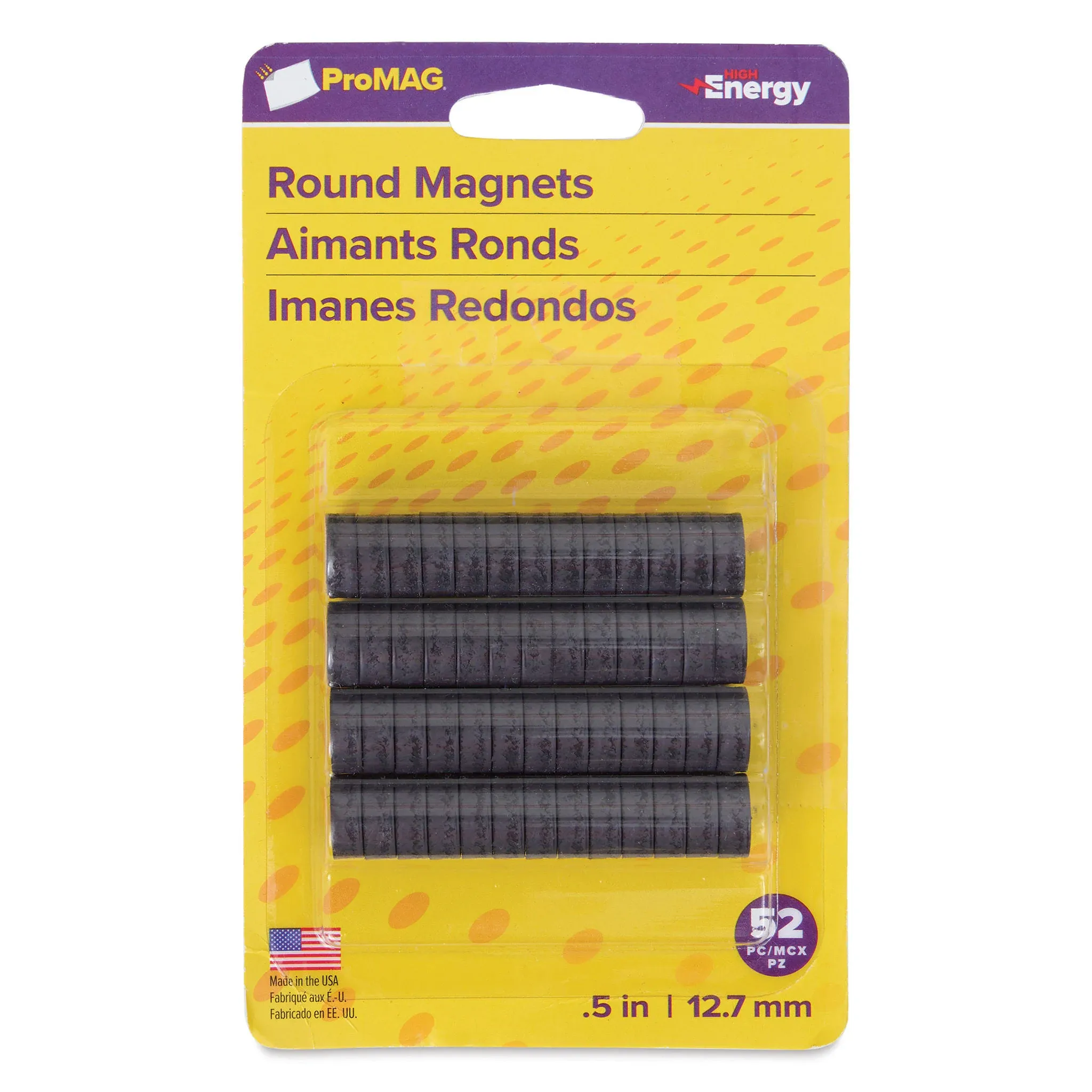 ProMag Flexible Round Magnets, 0.5-Inch, 50-Pack, 457450