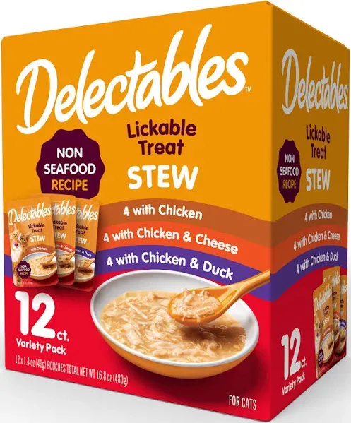 Delectables Stew Non Seafood Lickable Cat Treats Variety Pack