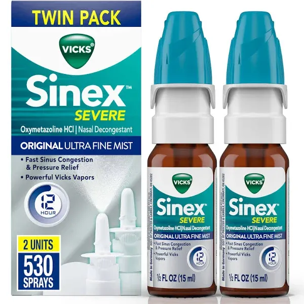 Vicks Sinex SEVERE Original Ultra Fine Mist Nasal Spray Decongestant - 0.5 Fl. Oz.