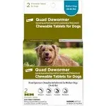 Quad Dewormer for Medium Dogs (26-60 lbs) - 2 Chewable Tablets