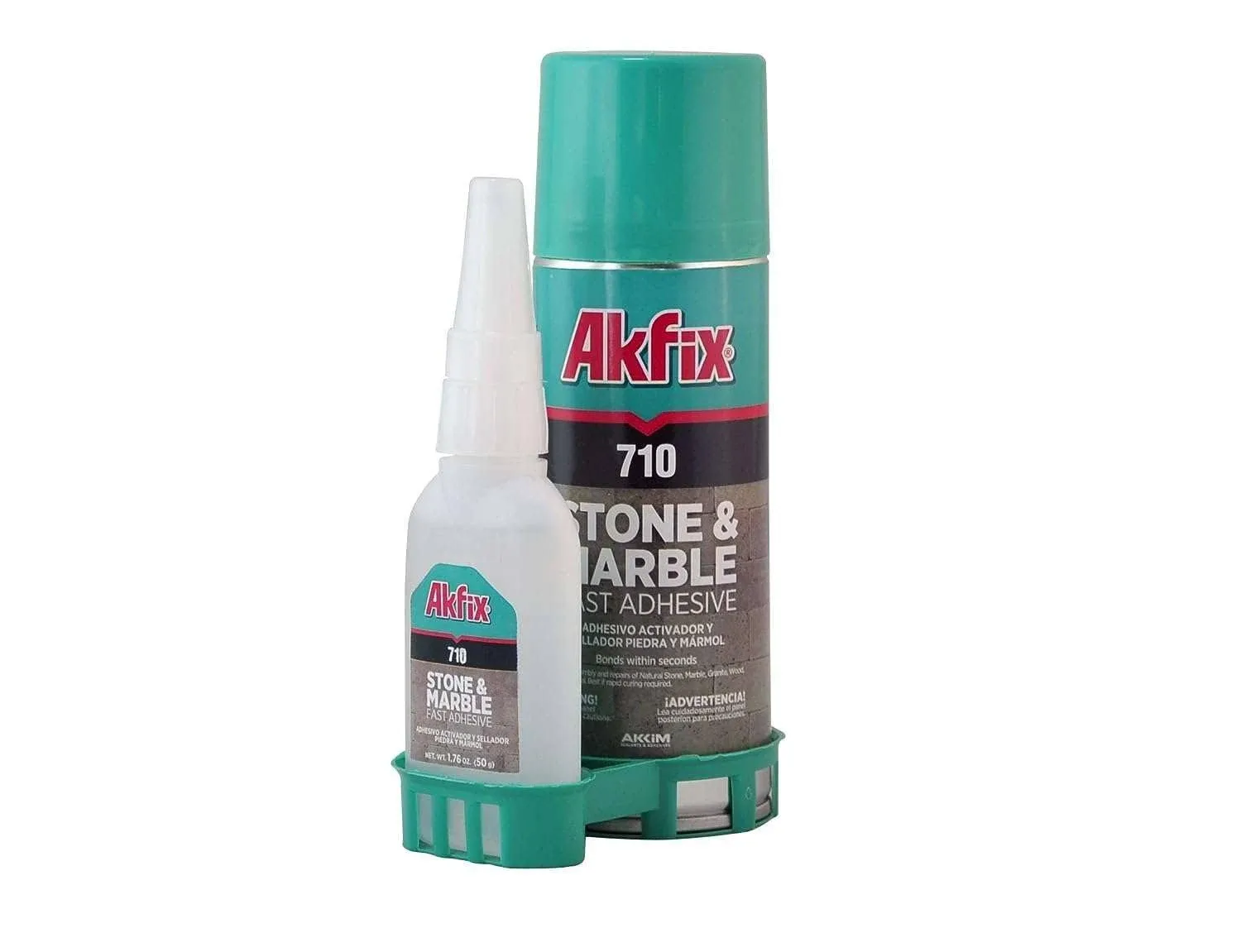 Akfix 710 Stone and Marble Fast Adhesive (1.76 oz.) with Activator (6.70 fl. oz ...