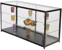 Displays2go 72" Glass Display Case with 4 LED Side Lights and Lockable