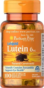 Lutein 20 mg with Zeaxanthin Puritan's Pride Softgels