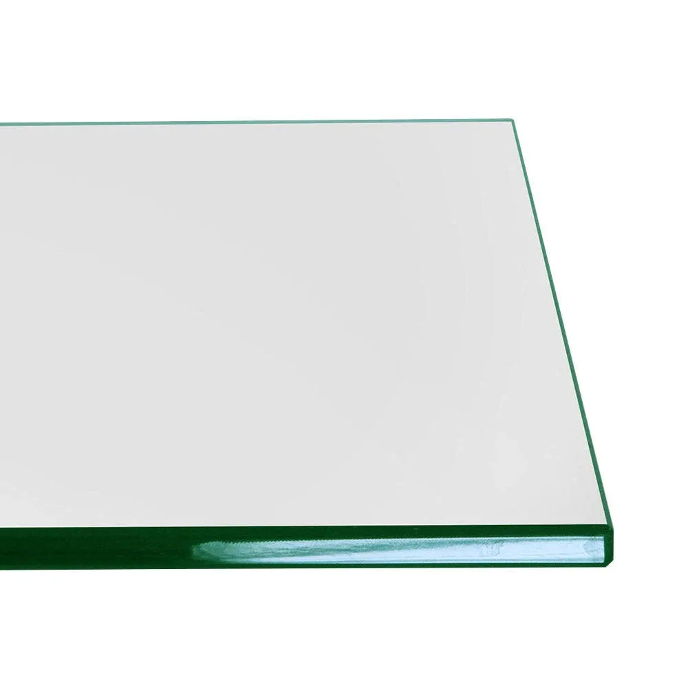 30&#034; Inch Square Glass Table Top Tempered 1/4&#034; Inch Thick Flat Polished Eased Cor