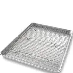 USA Pan 2-Piece Half Sheet & Baking Rack Set, Silver