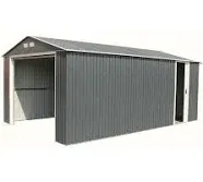 Duramax Building Products 12 x 20 ft. Imperial Metal Garage, Grey