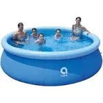 Honeydrill Above Ground Swimming Pools, Inflatable Top Ring Round Pool