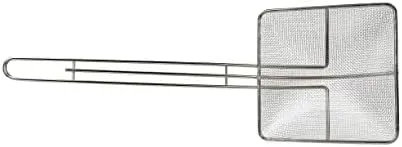 Square Fine Mesh Skimmer Nickel-Plated 7 Inch Bowl, 12.75 Inch long Handle