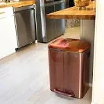  HPM1005D Marco Rectangular 10.5-Gallon Double Bucket Trash Can with Rose Gold