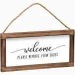 Please Remove Your Shoes Off Front Door Sign 6x12 inch, Please Take Off Shoes Farmhouse Home Decor Welcome, Please Take Shoes Off Sign, No Shoes