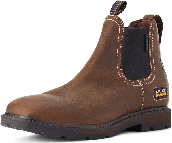 Ariat Men's Groundbreaker Chelsea Wide Square Toe Waterproof Work Boot