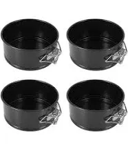 4-Inch Mini Springform Pan Set - 4 Piece Small Nonstick Cheesecake Pan for Mini Cheesecakes, Pizzas and Quiches, Black