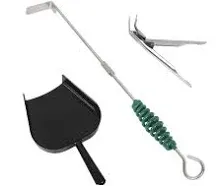 Grill Grate Lifter Gripper and Ash Tool Set for M/L Big Green Color Egg,Stain...