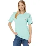 Carhartt Women's Loose Fit Heavyweight Short-Sleeve Pocket T-Shirt, Pastel Turquoise, Small