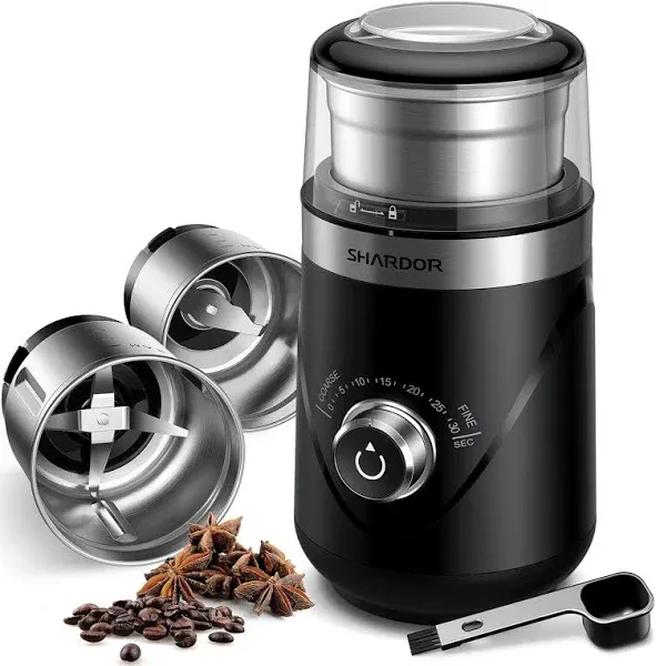 Coffee Bean Grinder Electric, Herb/Spice Grinder SHARDOR Adjustable , black