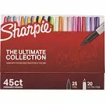 Sharpie Permanent Markers, Fine and Ultra-Fine Tips, 45 Count, Ultimate Cosmic Color Collection, Assorted