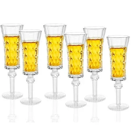 Cordial Glasses with Stem, 1.5oz/45ml, Sherry Glasses Set of 6, Limoncello Glasses for Tequila, Shot Glasses Set with Stem