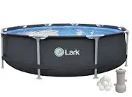 Lark Rustproof 30" inch Fiberglass Frame Backyard Above Ground Swimming Pool with 530-Gallon Filtration Pump