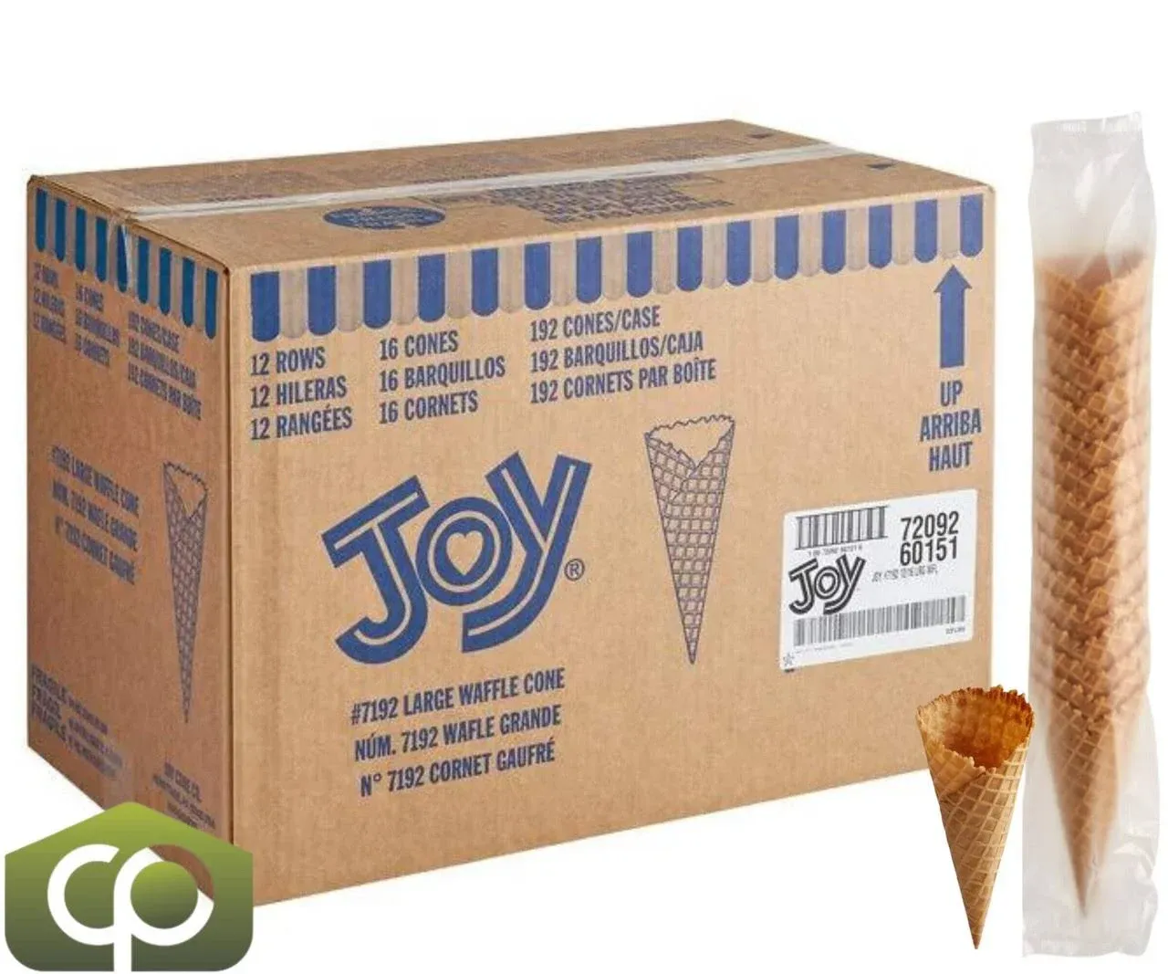 JOY Waffle Ice Cream Cones- 192/Case