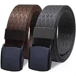 WYuZe 2 Pack Nylon Belt Outdoor Military Web Belt 1.5" Men Tactical Webbing Belt