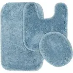 Garland Rug - 3pc Finest Luxury Ultra Plush Washable Nylon Bath  Blue