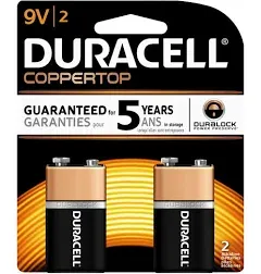 Duracell Coppertop Alkaline 9V Batteries