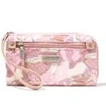 Baggallini Womens Zip Around Wallet Pink Butterfly Print