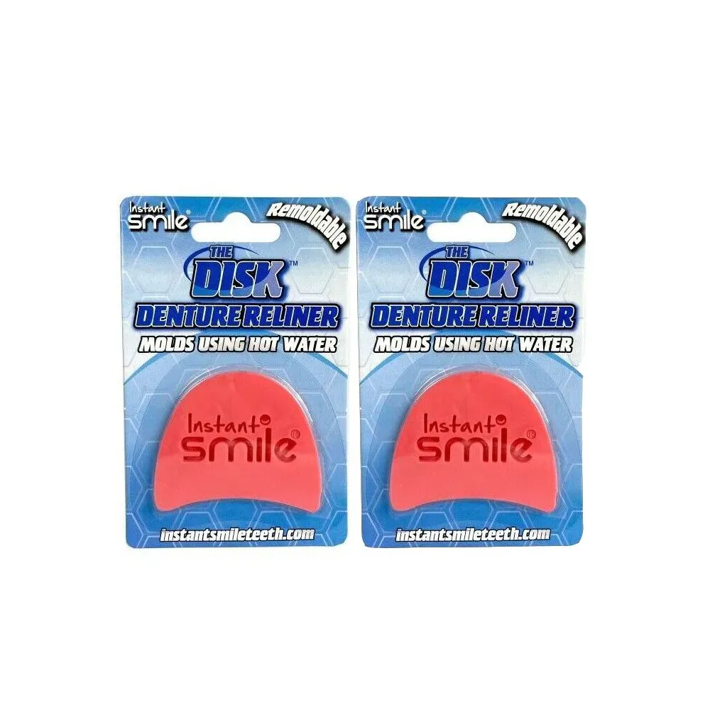 The Disk Denture Reliner Remoldable Re Liner 2 pack Instant Smile