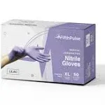 Fifth Pulse Nitrile Exam Latex Free & Powder Free Gloves - Lilac - Box of 200 Gloves (Large)