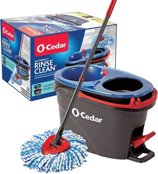 O-cedar EasyWring RinseClean Microfiber Spin Mop & Bucket Floor Cleaning System