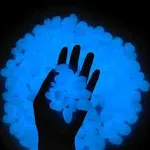 Glow Pebbles, 300 pcs Blue Glowing Rocks for Outdoor Decor, Garden Lawn Yard,...