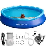 Deco Home 12ft x 30in Inflatable Pool with Filter Pump and Air Compressor for Inflation