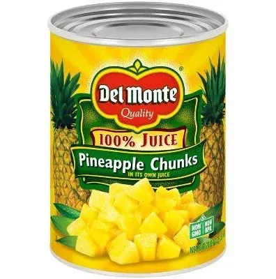 Del Monte Chunk Pineapple in Juice 20 oz - Case - 12 Units