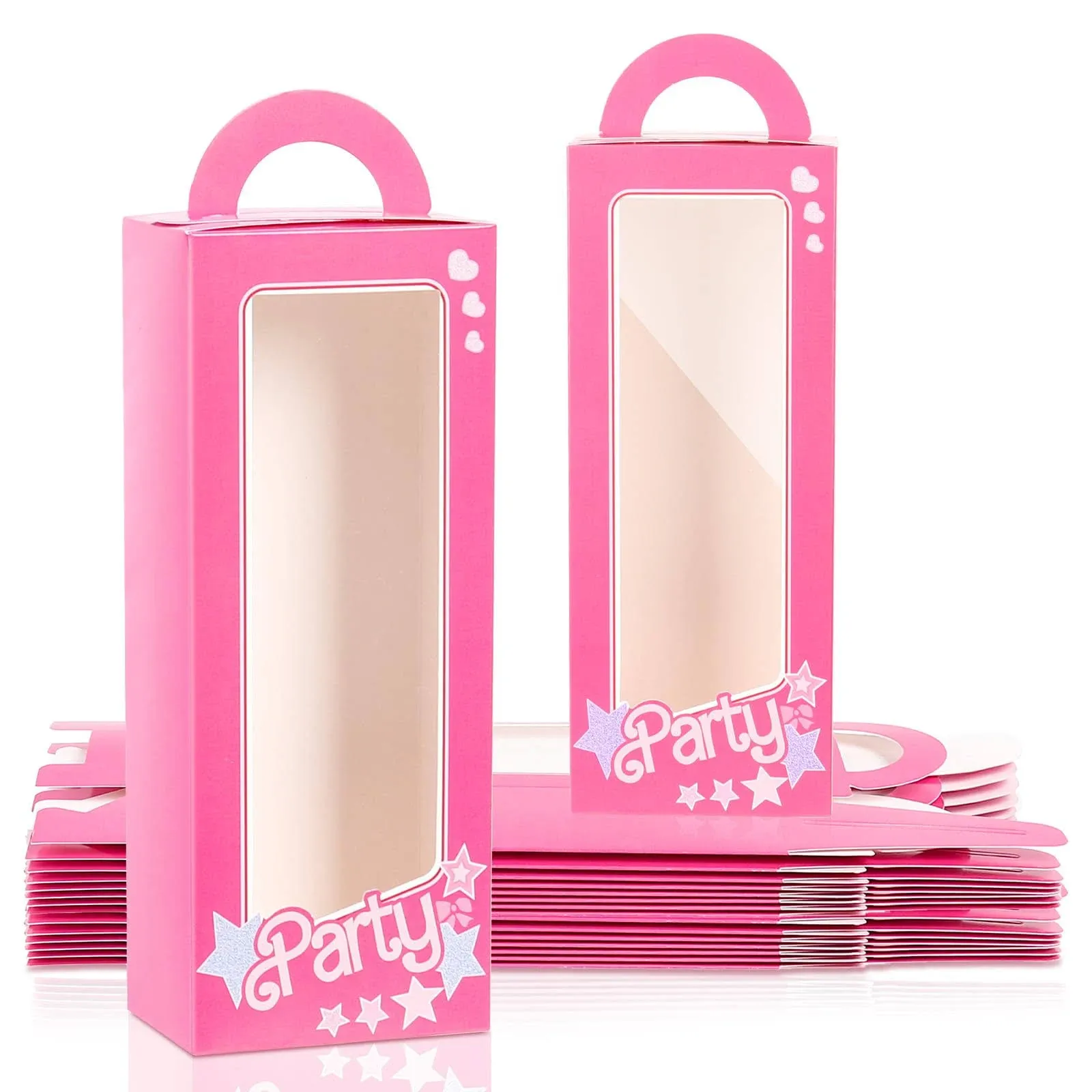 18 Pack Party Boxes Pink Candy Boxes Party Props Pink Gift Bags Party Favor Bags