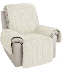 RBSC Home Ivory Recliner Chair Cover | plush, artificial wool | 23 inches | slipcover, quilted cover