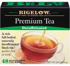 Bigelow Premium Black Tea, Decaffeinated - 48 bags, 3.07 oz box