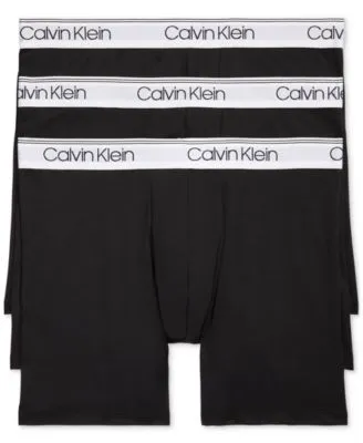 Shop Calvin Klein Men's 3-pack Micro Stretch Solid Boxer Briefs In Black W,white Wb