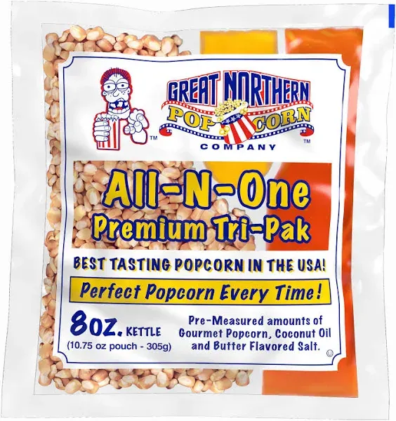 8oz Popcorn Machine Popcorn Packets - All-in-One Movie Theater Style Popcorn ...