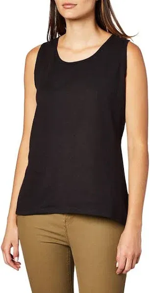 Hanes Mini-Ribbed Cotton Tank Navy S Women's