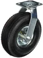 Shepherd 10 in. Black Rubber and Steel Pneumatic Swivel Plate Caster with 350 lb. Load Rating (4-Pack) 9796-4