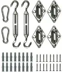 Shade&amp;Beyond 316 Marine Grade Shade Sail Hardware Kit 5 inch for Rectangle an...