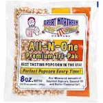 All-in-One Premium Tri-Pack Popcorn - Premeasured 10.75-Ounce Popcorn Packs for 8-Ounce Commercial Poppers - 24/Case by Great Northern Popcorn