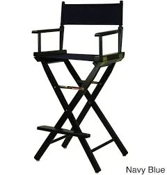 Casual Home 30" Director's Chair Black Frame, Navy Blue Canvas