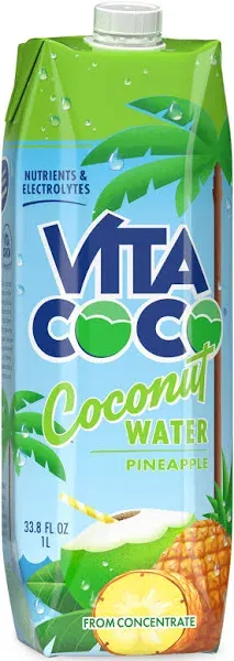 Vita Coco Coconut Water, Nutrients & Electrolytes Rich, Pineapple, 16.9 fl oz Tetra