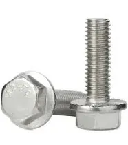 M6 x 10mm Flanged Hex Head Bolts Flange Hexagon Screws, 304 Stainless Steel 18-8, Plain Finish, 25 PCS