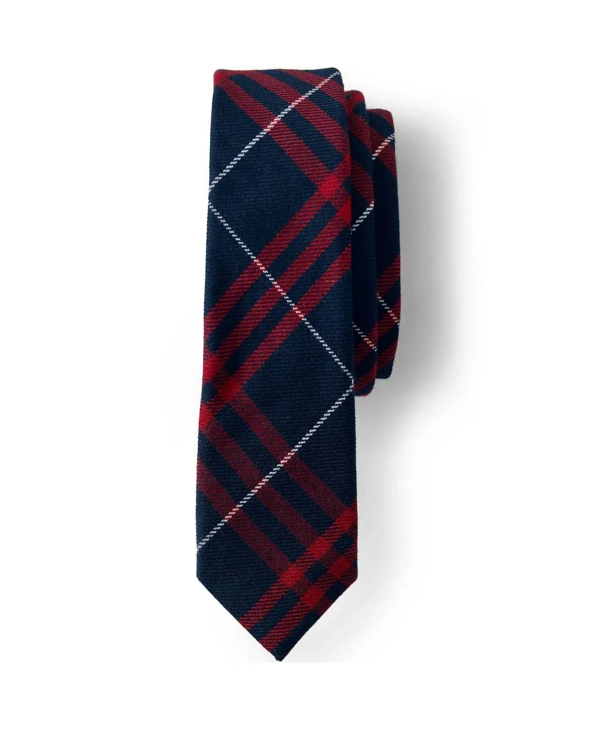 Lands' End Men's Adult Plaid to Be Tied Tie - Classic Navy Large Plaid