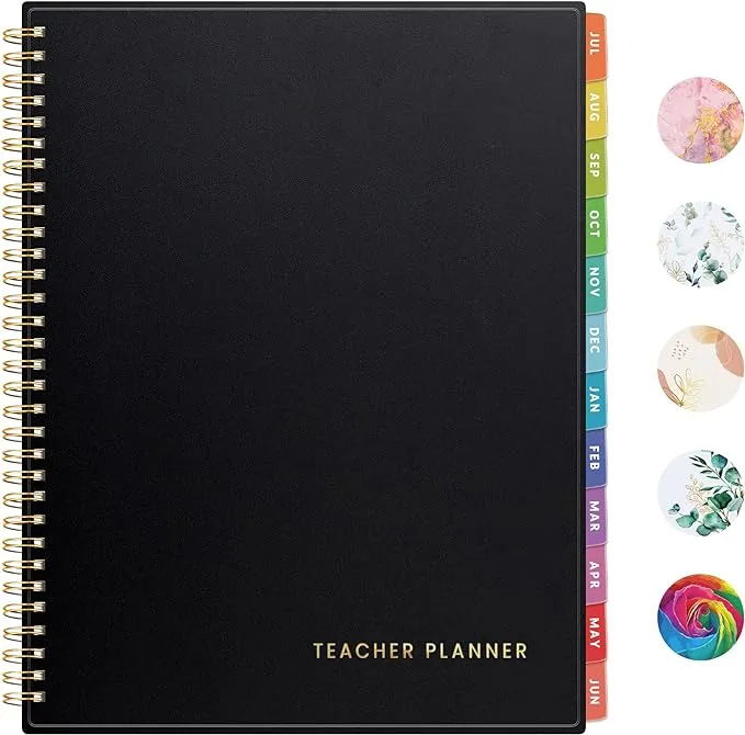  Teacher Planner 2024-2025 Academic Year, Lite Lesson Planner Book Black