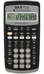 BAIIPlus Financial Calculator, 10-Digit LCD, Sold as 2 Each